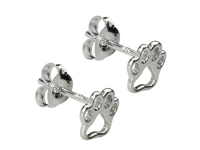 Pendientes Con Huella De Pata, Plata 925 - Imagen Estandar - 2