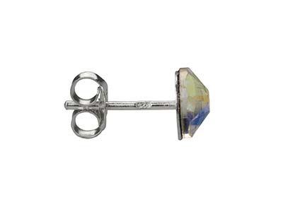 Pendientes De Cristal De 6 mm, Plata 925 - Imagen Estandar - 3