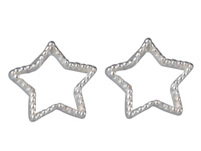 Pendientes De Corchete En Plata De Ley Con Diseño De Estrella
