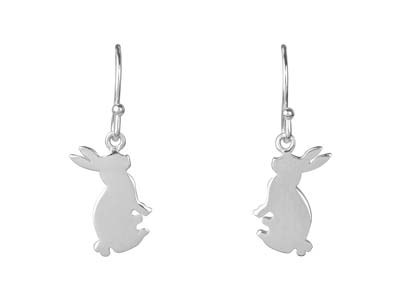 Pendientes De Conejo, Plata 925