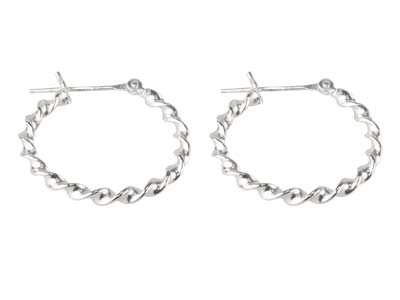 Aros Trenzados 24,5mm, Plata 925
