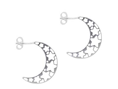 Pendientes De Aro De Plata De Ley Con Diseño De Filigrana De Estrella