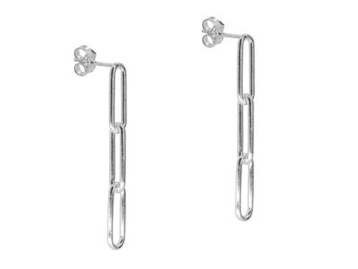 Pendientes Colgantes, Eslabones Grandes, Plata 925 - Imagen Estandar - 1