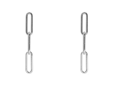 Pendientes Colgantes, Eslabones Grandes, Plata 925 - Imagen Estandar - 2