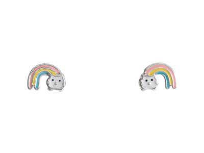 Pendientes Arcoiris, Plata 925 Lacada