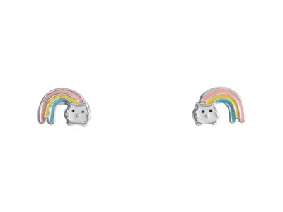 St Sil Rainbow Design Stud Erings