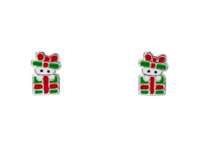 St Sil Christmas Present Design Stud E/rings - Imagen Estandar - 1