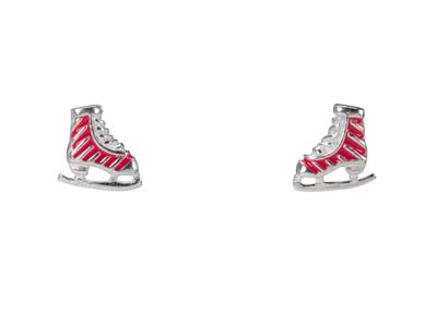 Pendientes Patines De Hielo, Plata 925 Lacada - Imagen Estandar - 1