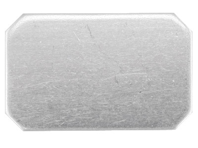 Rectángulo En Blanco Flan 17 X 11mm Con Esquinas Cortadas, Plata 925 Recocida 100 Plata Reciclada